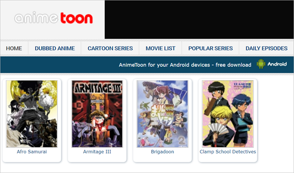 Anime Toon is one of the Top 8 Websites to Watch Cartoons/Anime Online.