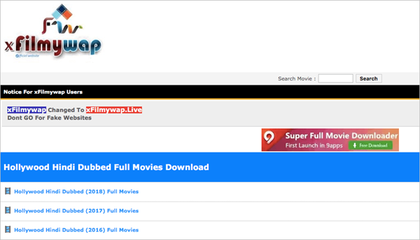 xFilmyWap is one of the Top 10 Websites to Download New Hollywood Movies in Hindi 2019.