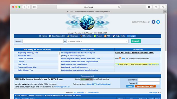 EZTV is one of the 10 Best Torrent Sites for Mac to Download Torrents.