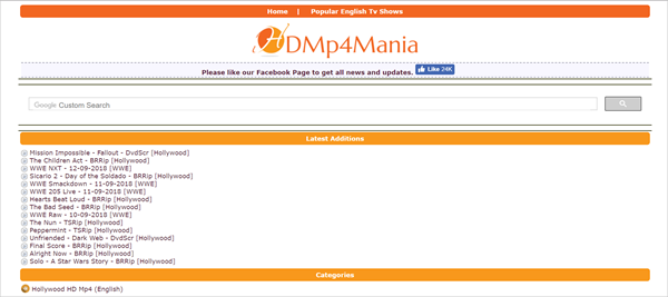 HDMp4Mania is one of the 10 Great Sites to Download Free Movies from Mobile Devices.