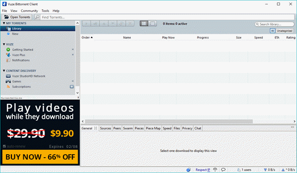 Vuze is top best Torrent Clients for Windows to Download Torrents.