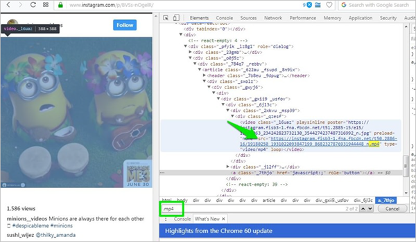 Download Instagram Videos from Source Code