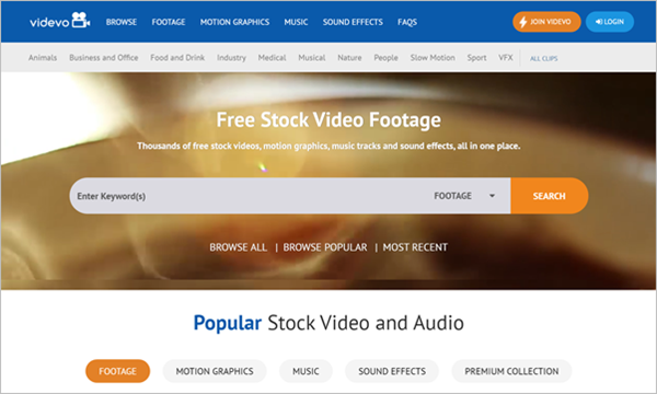 Using Videvo to Download Free Stock Videos in 4K or Ultra HD Quality.